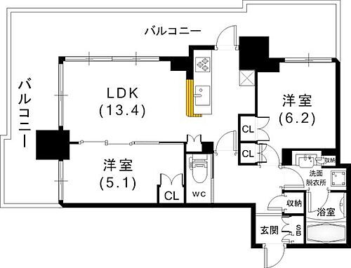 ベイシティタワーズ神戸ＷＥＳＴ 10階 2LDK 賃貸物件詳細