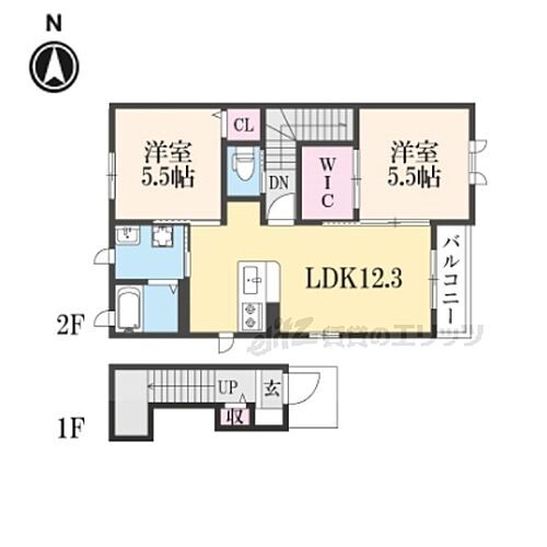 滋賀県長浜市中山町 長浜駅 2LDK アパート 賃貸物件詳細
