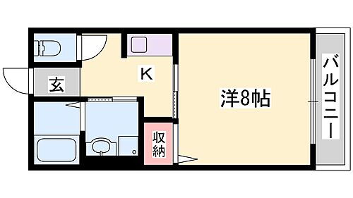 兵庫県姫路市北条永良町 姫路駅 1K アパート 賃貸物件詳細