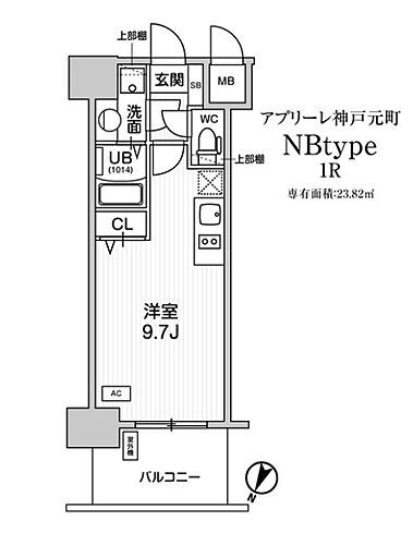 アプリーレ神戸元町 4階 ワンルーム 賃貸物件詳細
