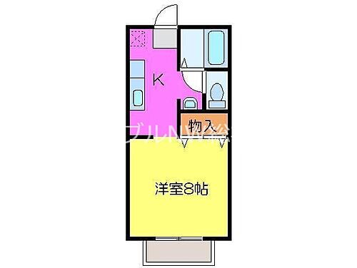 岡山県倉敷市連島町西之浦 西阿知駅 1K アパート 賃貸物件詳細