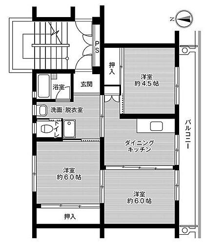 ビレッジハウス志度２号棟 3階 3DK 賃貸物件詳細