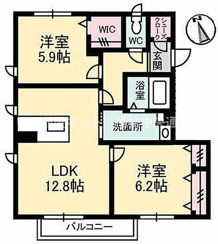 プロヌーブ　Ｎキュービック 2階 2LDK 賃貸物件詳細