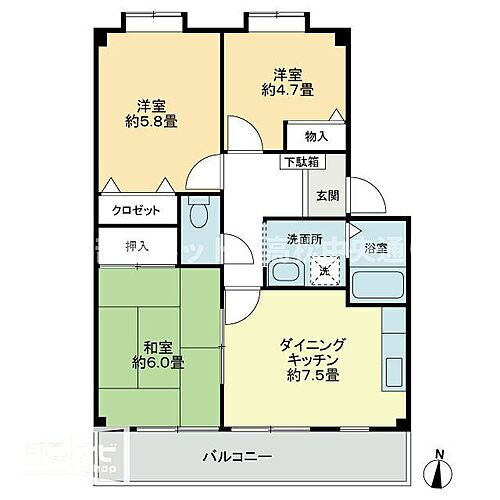 香川県丸亀市田村町1752-1 丸亀駅 3DK アパート 賃貸物件詳細