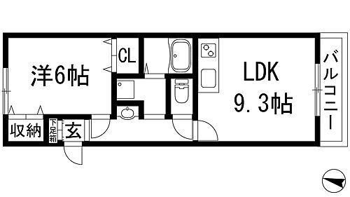 コートアクアマリン西北 2階 1LDK 賃貸物件詳細