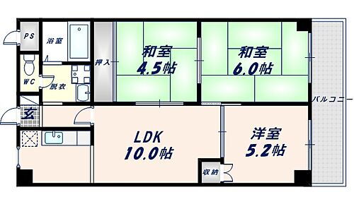 大阪府東大阪市西堤本通東3丁目 高井田中央駅 3LDK マンション 賃貸物件詳細