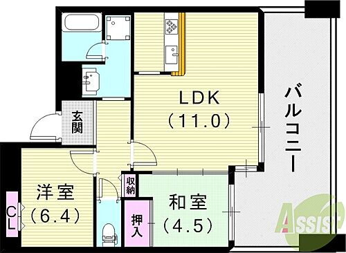 白鷹苦楽園マンション 4階 2LDK 賃貸物件詳細