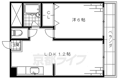 パレス稲荷 4階 1LDK 賃貸物件詳細