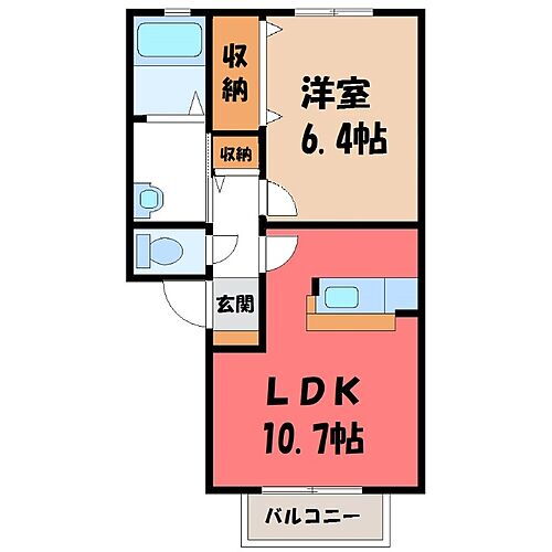 群馬県伊勢崎市下触町 国定駅 1LDK アパート 賃貸物件詳細