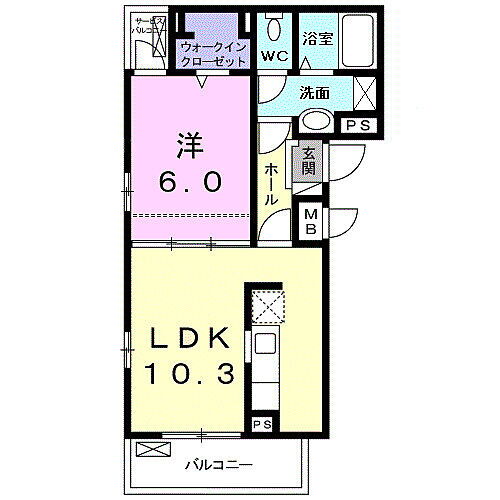 アベニール　Ｂ 2階 1LDK 賃貸物件詳細