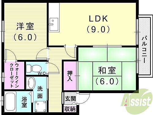 サンビレッジ出合Ｉ 2階 2LDK 賃貸物件詳細