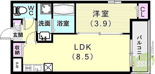 （仮称）ジーメゾン須磨エディエン 2階 1LDK 賃貸物件詳細