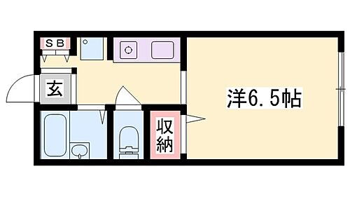 兵庫県姫路市北平野3丁目 野里駅 1K アパート 賃貸物件詳細