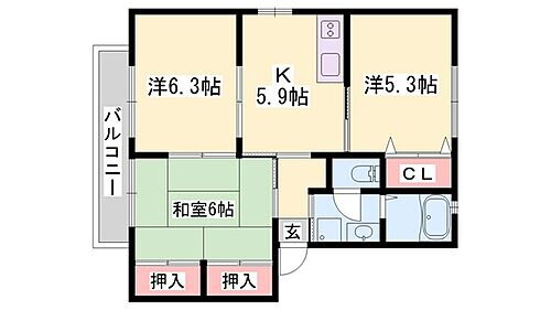 兵庫県姫路市四郷町東阿保 東姫路駅 3K アパート 賃貸物件詳細