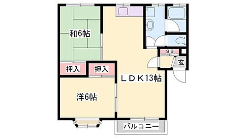 グリーンハイツ大谷 2階 2LDK 賃貸物件詳細