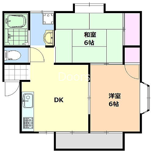 岡山県岡山市北区下中野 大元駅 2DK アパート 賃貸物件詳細