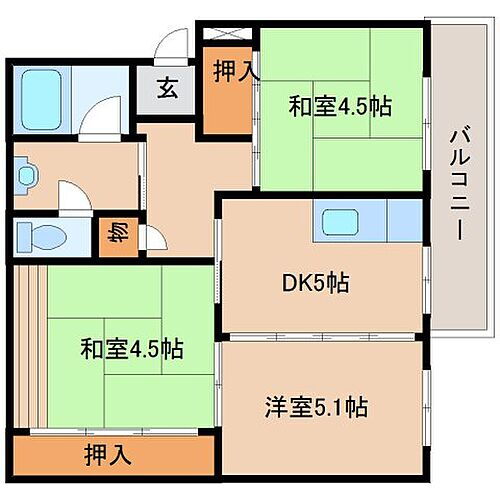 奈良県奈良市鳥見町4丁目 富雄駅 3DK マンション 賃貸物件詳細