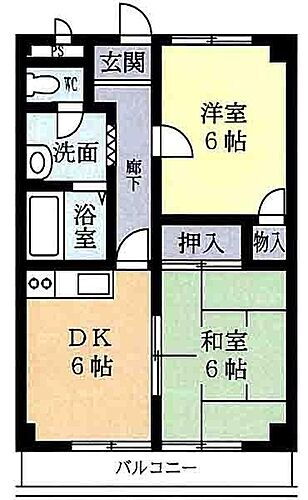 Ｍビル 5階 2DK 賃貸物件詳細
