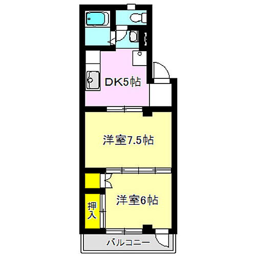 サンコーポ吉井 1階 2DK 賃貸物件詳細