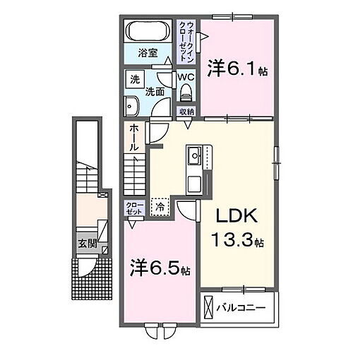 ミニョン　クロヌ 2階 2LDK 賃貸物件詳細