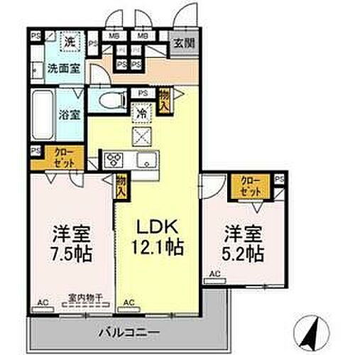 メゾン・ド・パルク小田井 1階 2LDK 賃貸物件詳細