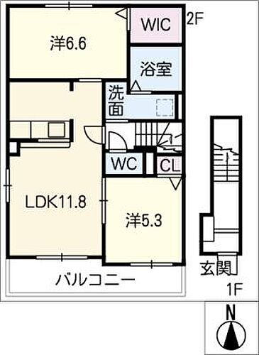 プラシード　パラッツオ 2階 2LDK 賃貸物件詳細