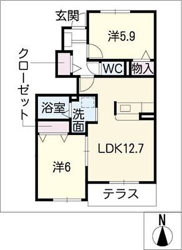 岐阜県羽島郡笠松町田代 西笠松駅 2LDK アパート 賃貸物件詳細