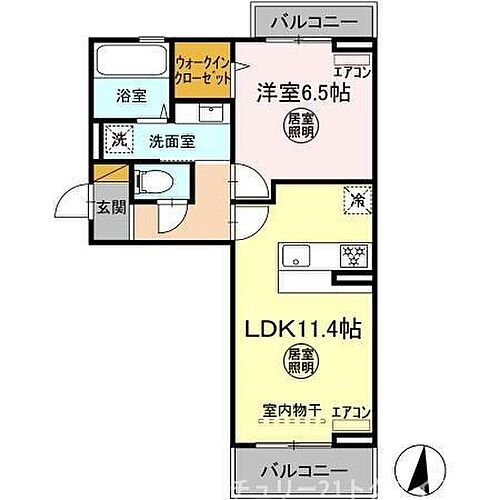 ＫＯＣＨＩＡ　Ｎ・Ｓ　Ｓ棟 2階 1LDK 賃貸物件詳細