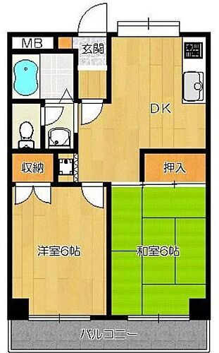 千葉県船橋市咲が丘1丁目 鎌ヶ谷大仏駅 2DK マンション 賃貸物件詳細