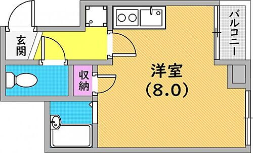  単身さん向けの間取りですね。