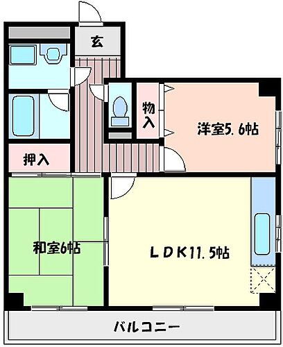 ファミリーハイツ徳井 3階 2LDK 賃貸物件詳細