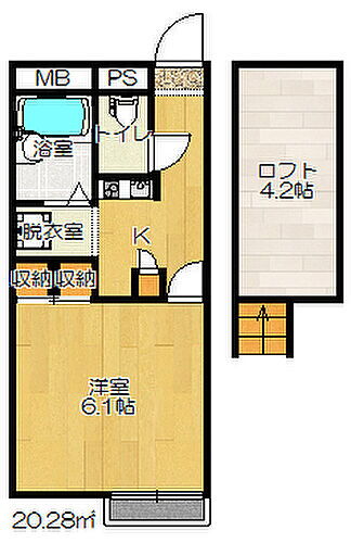 大阪府四條畷市大字清瀧 忍ケ丘駅 1K アパート 賃貸物件詳細