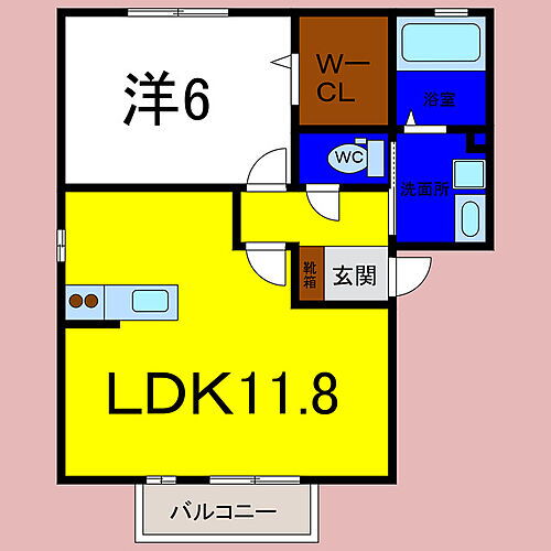 ルピナＢ 2階 1LDK 賃貸物件詳細