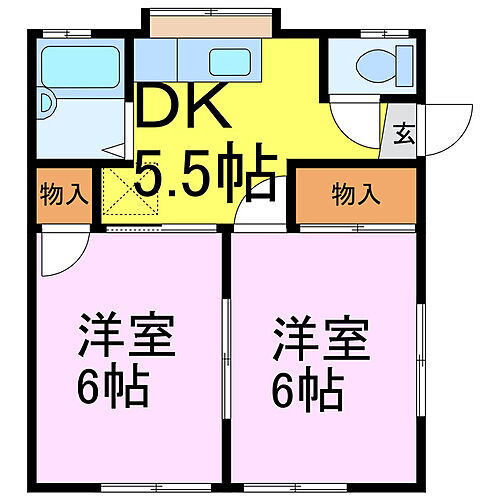 ハイツＢ．Ｓ．Ｉ総和Ｂ 1階 2DK 賃貸物件詳細