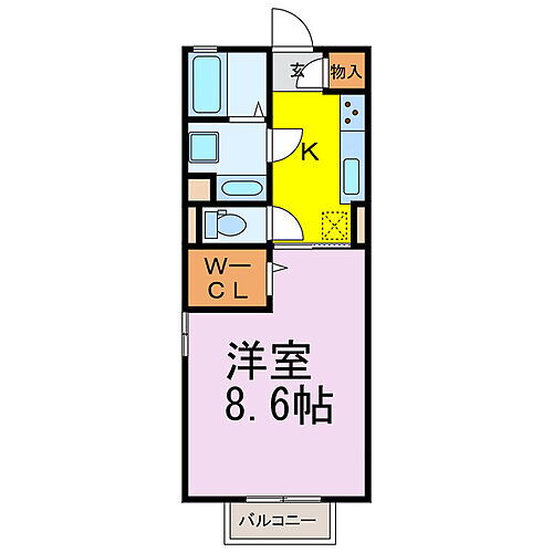 メゾン　ド　シュシュＡ 2階 1K 賃貸物件詳細
