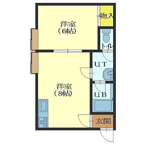 北海道函館市富岡町2丁目39-12 1DK アパート 賃貸物件詳細