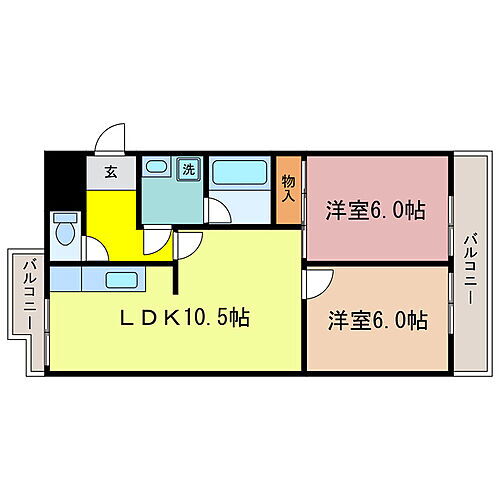 レイティー西大津１号館 3階 2LDK 賃貸物件詳細