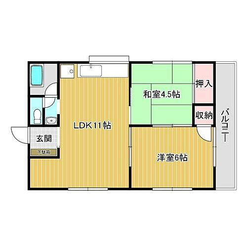 山口県下関市横野町3丁目 2LDK アパート 賃貸物件詳細