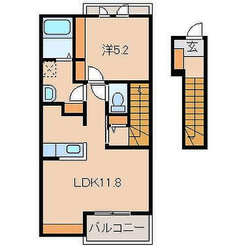ルピエ中島 2階 1LDK 賃貸物件詳細