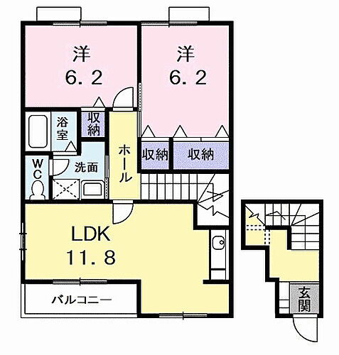 徳島県阿南市那賀川町上福井高福井47番地1 阿波中島駅 2LDK アパート 賃貸物件詳細