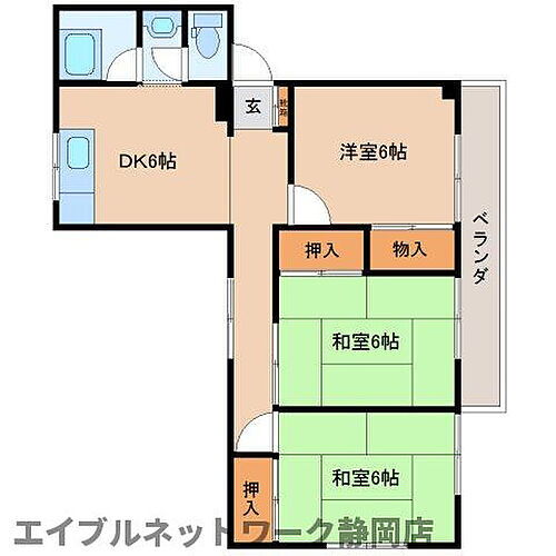 静岡県静岡市葵区城北2丁目 静岡駅 3DK マンション 賃貸物件詳細