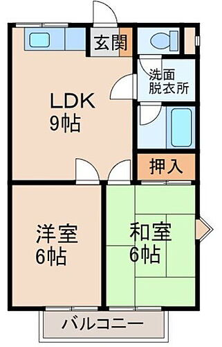 グリーンフル谷口 2階 2LDK 賃貸物件詳細