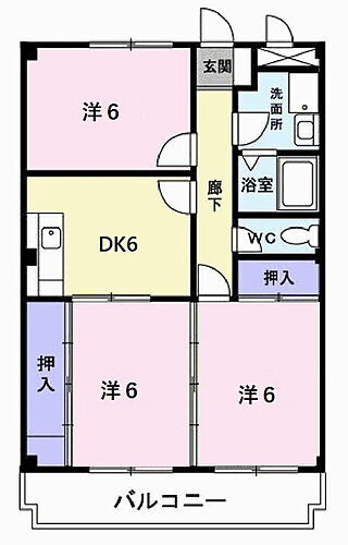 兵庫県加古郡播磨町大中2丁目9-20 播磨町駅 3DK マンション 賃貸物件詳細