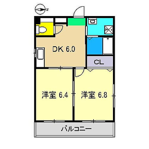 ラ・フルール 4階 2DK 賃貸物件詳細