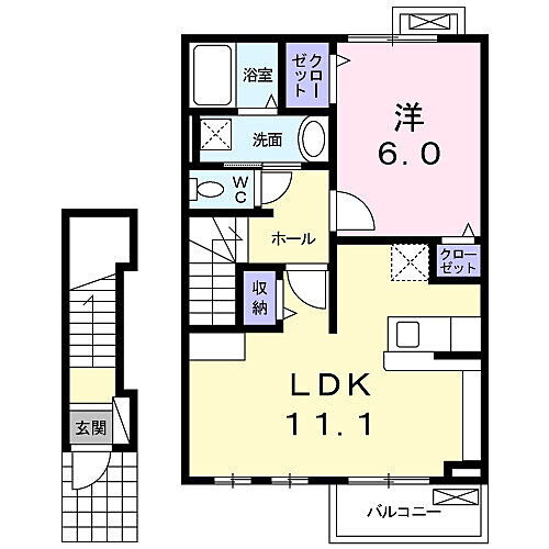 ヴィララシュレＩＩ 2階 1LDK 賃貸物件詳細