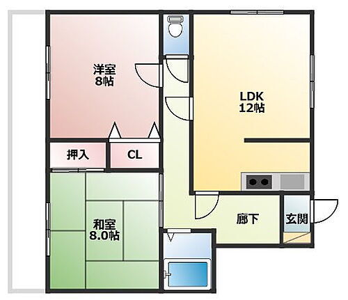 ハイム城山５ 2階 2LDK 賃貸物件詳細