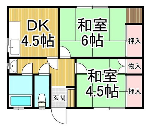 兵庫県宝塚市安倉北2丁目 中山寺駅 2DK アパート 賃貸物件詳細