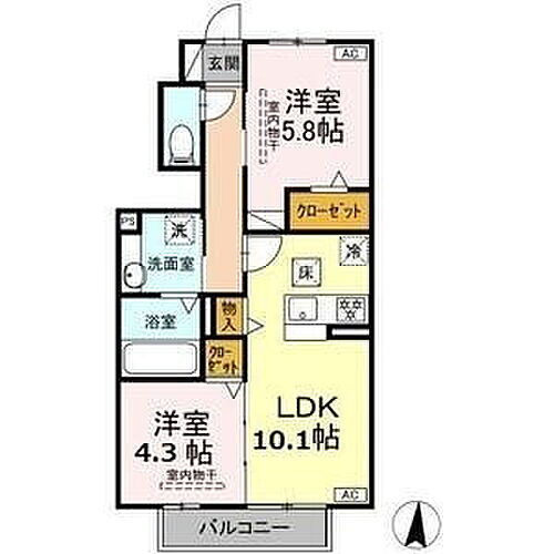 愛知県春日井市上条町5丁目57番地 春日井駅 2LDK アパート 賃貸物件詳細