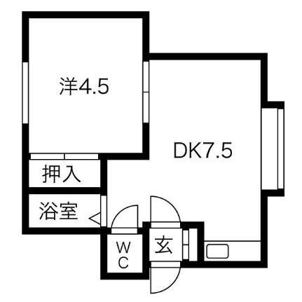 北海道札幌市豊平区中の島二条12丁目 澄川駅 1DK アパート 賃貸物件詳細