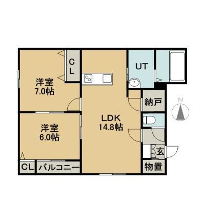 北海道札幌市北区南あいの里5丁目 あいの里教育大駅 2LDK アパート 賃貸物件詳細